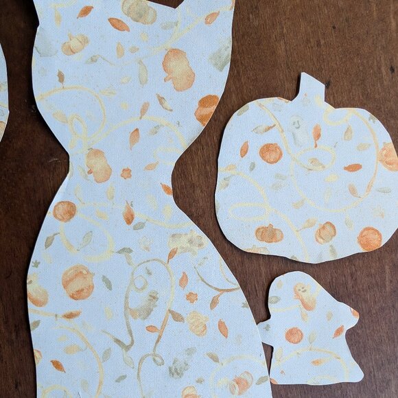 Hand Cut Halloween Autumn Pumpkin Patch Themed Peel and Stick Decals - Picture 3 of 4